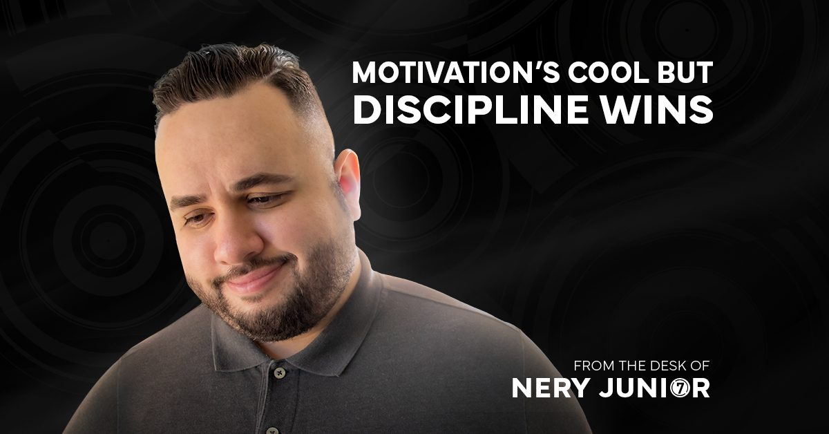 Motivations Cool But Discipline Wins Banner 4 Quick Tips for Staying Productive by Nery Junior